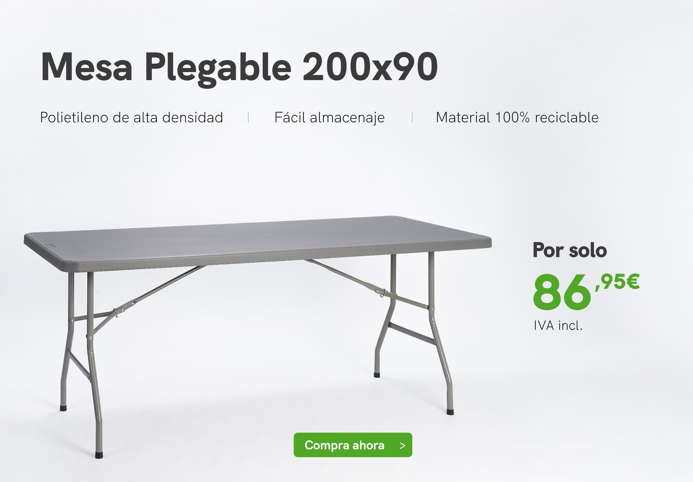Mesa plegable 200x90